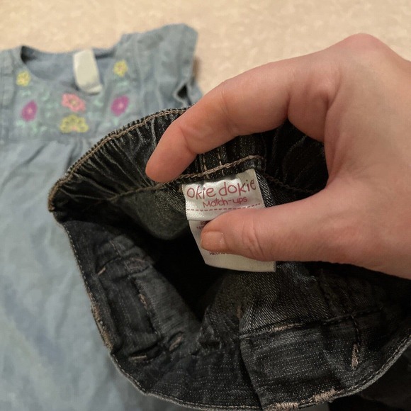 Cute toddler denim outfit top size 2T pants 18 months (Seller ID 1) - Picture 3 of 5